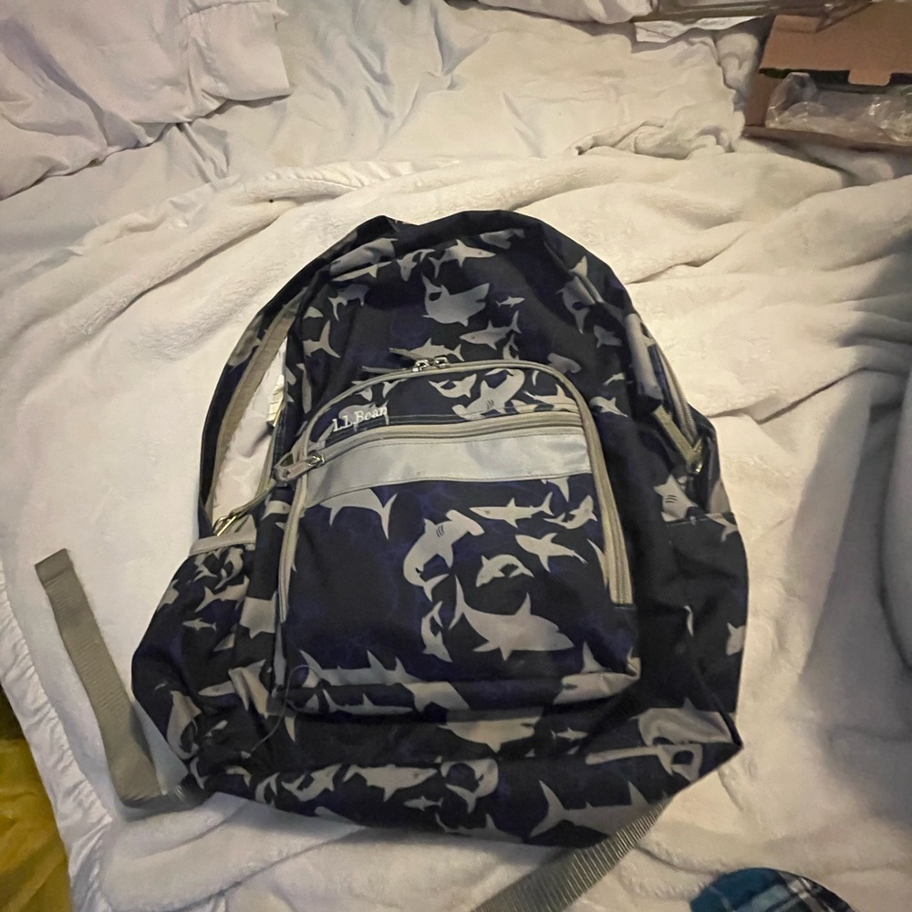 L.L. Bean Black and Gray Backpack with Elegant Design